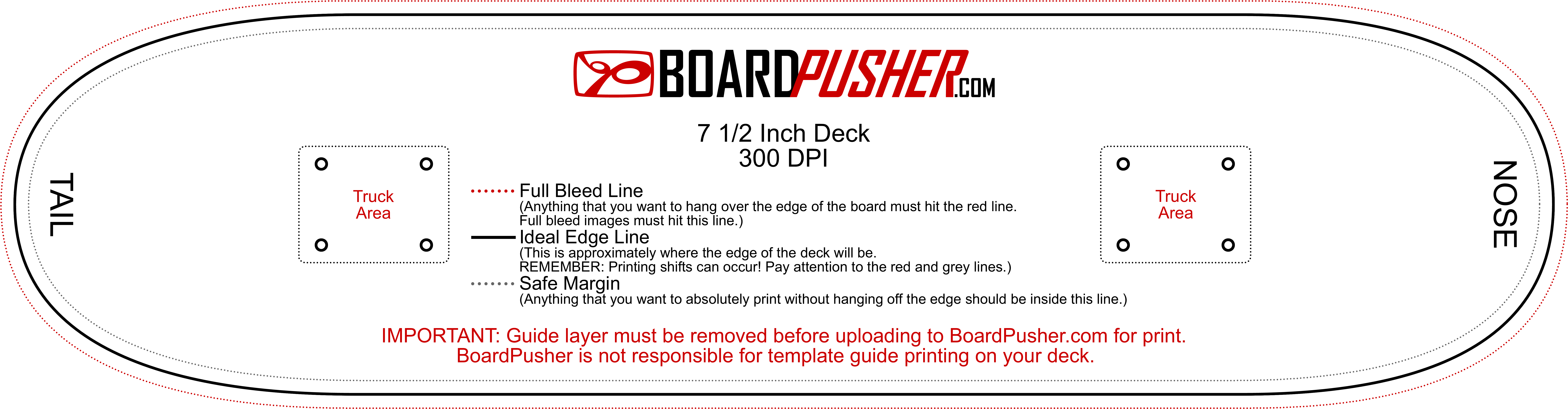 Design Tips & Templates - Skateboard Template Vector (9900x2700), Png Download