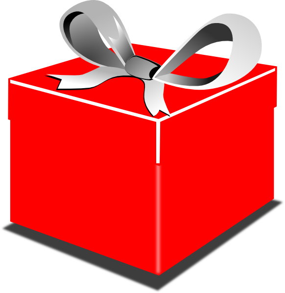 Free Christmas Gifts Clipart - Present With Transparent Background (582x598), Png Download