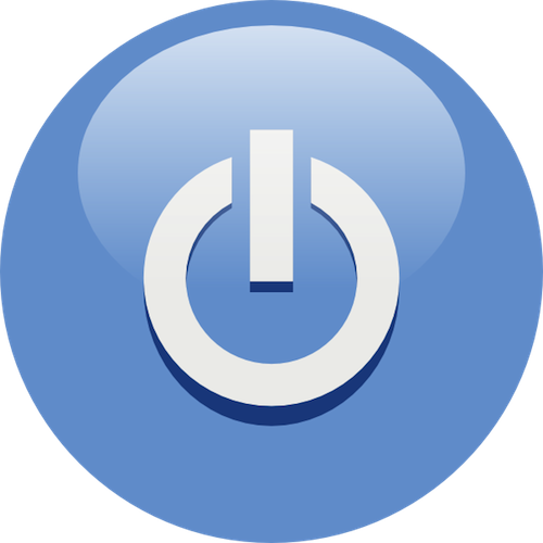 Clip Art Of A Power Button (500x500), Png Download