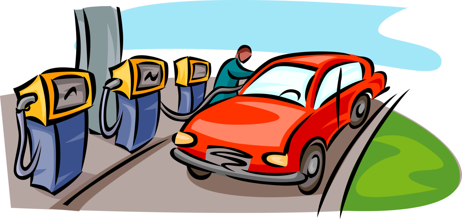 Gasoline Petrol Fill-up With Car - Car (1477x700), Png Download