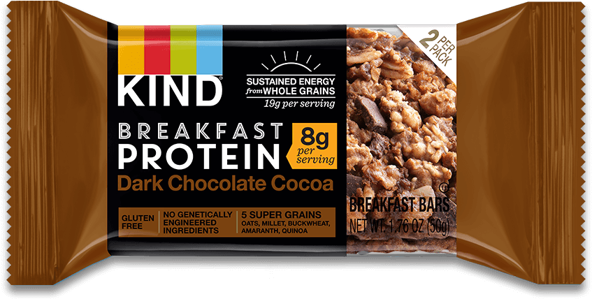 Dark Chocolate Cocoa - Kind Breakfast Bar Dark Chocolate Cocoa (1334x564), Png Download