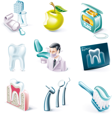 Free Dental Icon Packet - Dental Vector (400x397), Png Download