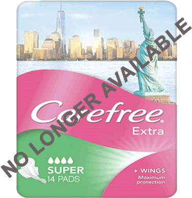 Extra Super Pads Not Available - Carefree Super Ultra Thins + Wings 10 Pack (382x440), Png Download