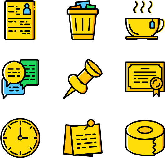 Office - Yellow Icons Png (600x564), Png Download