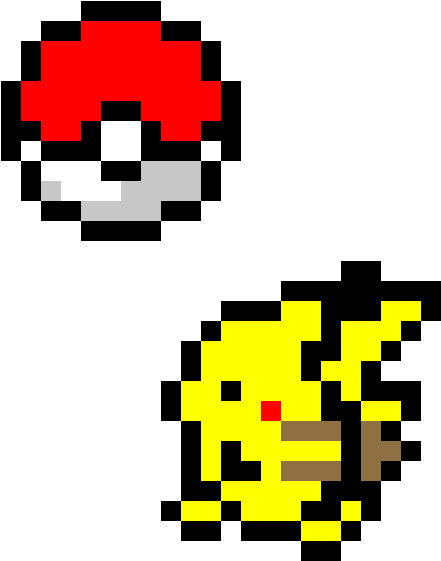 Pikachu And Pokeball Pixel Art - Pikachu And Pokeball Pixels (1160x980), Png Download