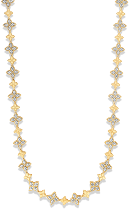 Roberto Coin Princess Gold And Diamond Alternating (1000x1000), Png Download