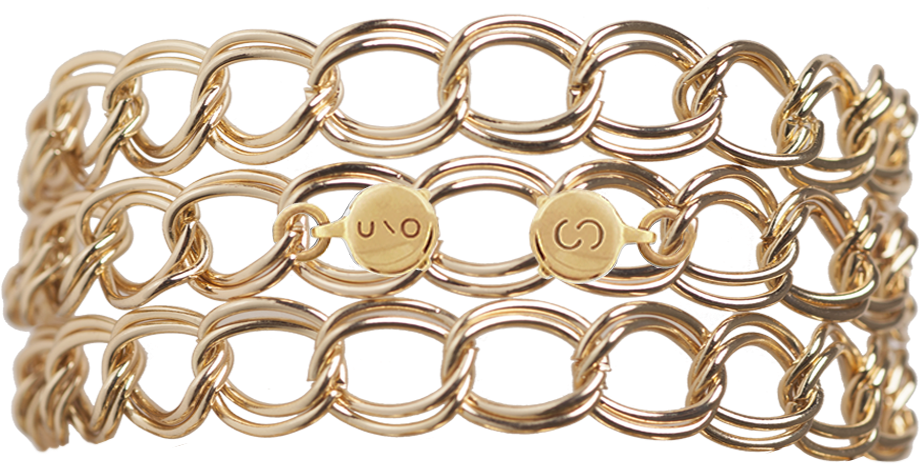 Uno Gold Double Link Chain - Gold (960x576), Png Download
