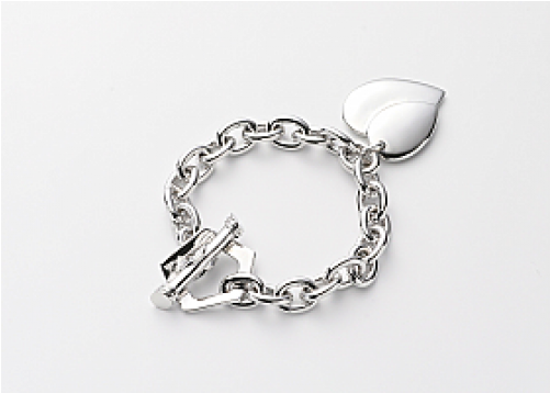 Rolo Link Chain With Heart Pendant And Toggle Closure - Academy Awards (500x500), Png Download