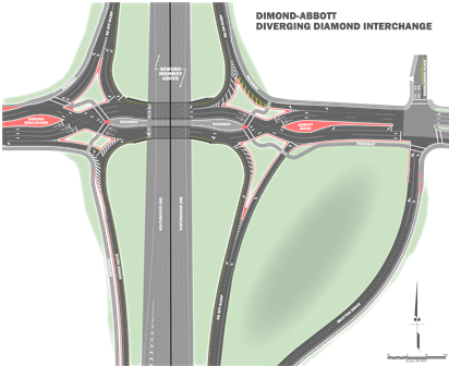 Diverging Diamond Interchange, Scooter-academy - Crucifix (412x336), Png Download