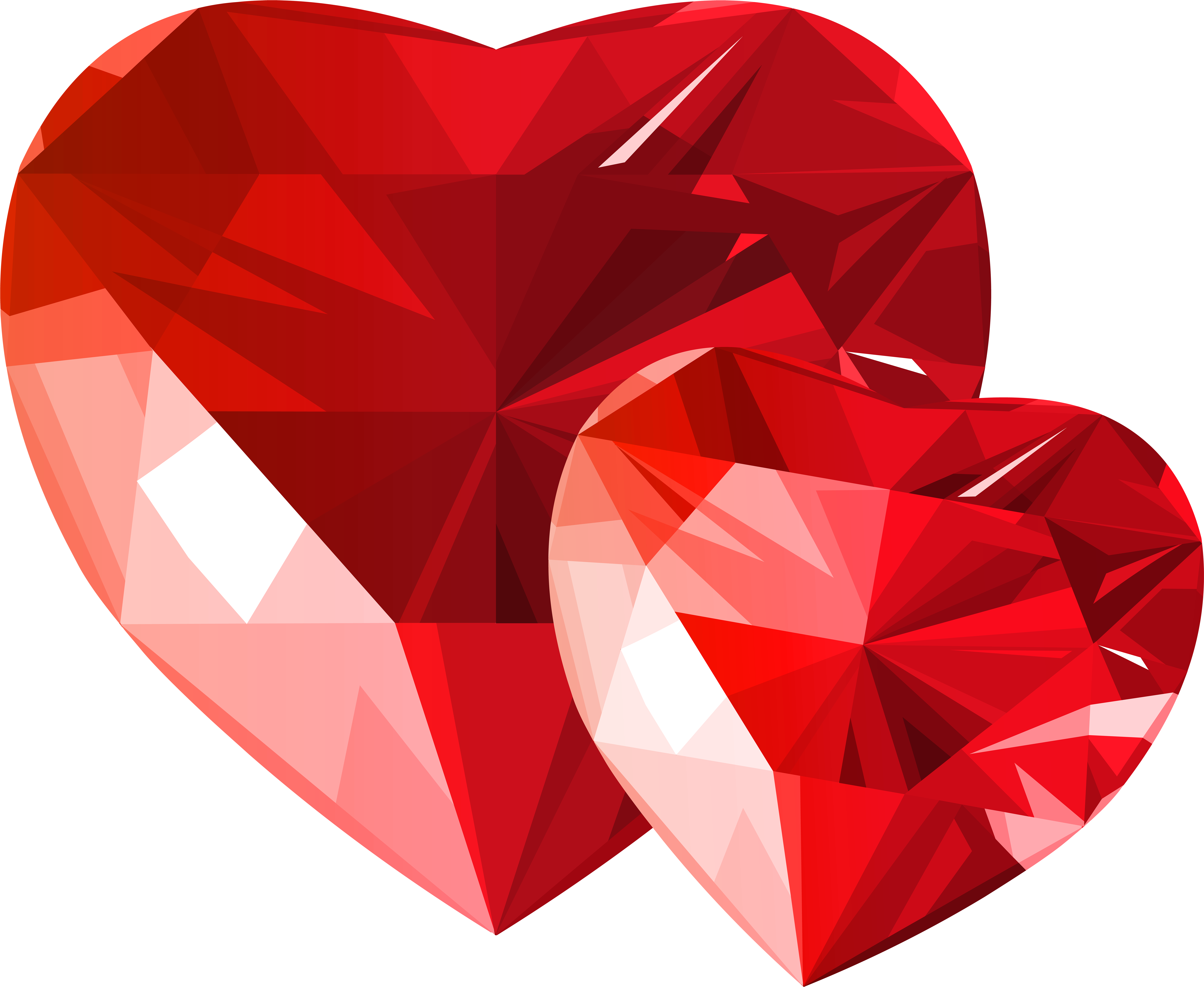 Diamond Hearts Red Transparent Png Clip Art (8000x6554), Png Download