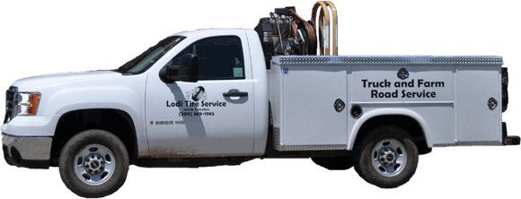 With One Quick Call, You Can Have Our Tire Repair Truck - Mobile Tire Service Truck (580x222), Png Download