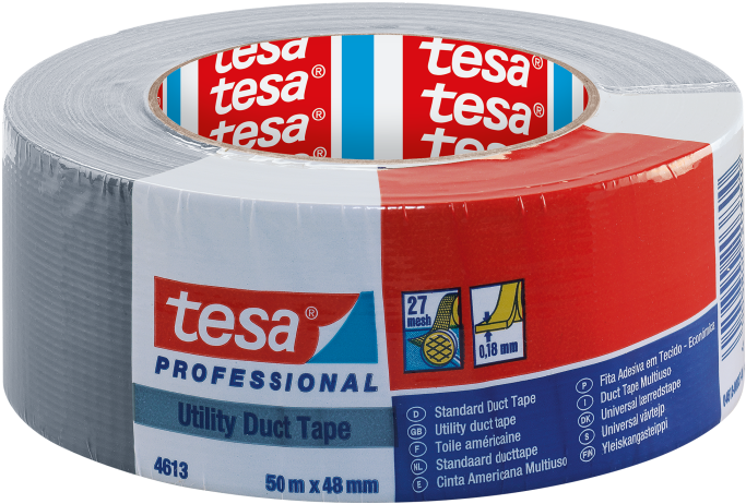 Tesa Juosta, Lipni Armuota 48 Mm X 50 M Pilka - Tesa Single Sided None Adhesive Duct Tape (700x479), Png Download