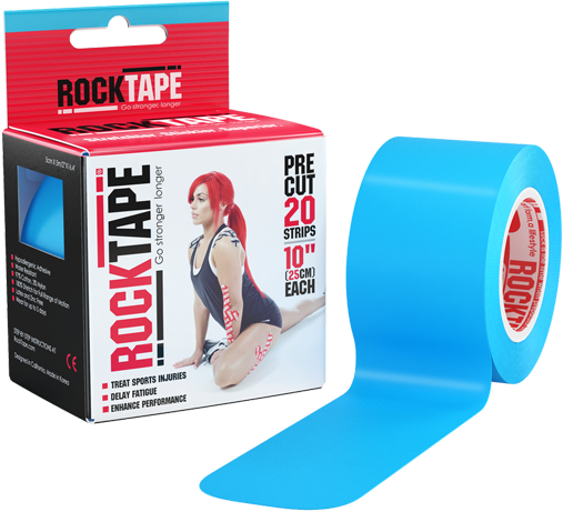 Rocktape® Precut - Rocktape Kinesiology Tape, Blue (507x461), Png Download