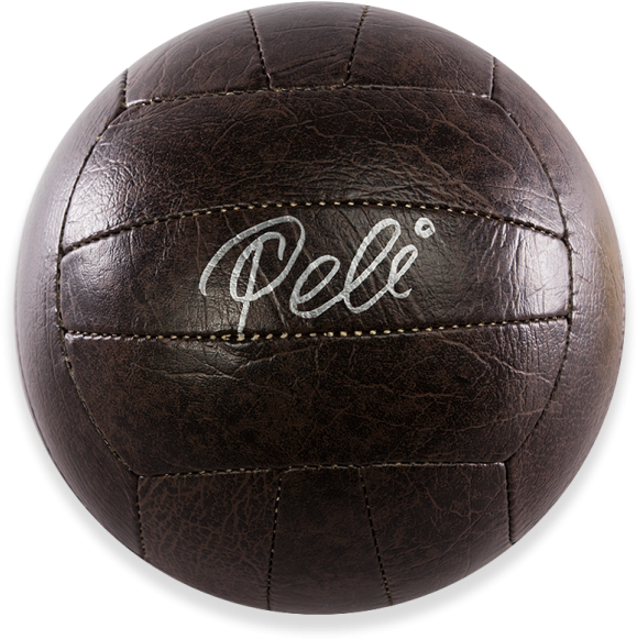 Pele Autographed Brazil Soccer Ball Icons - Pele Signed Football Retro Leather Autograph (650x665), Png Download