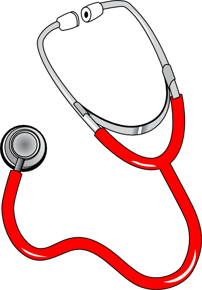 Red Stethoscope Png - Stethoscope Clip Art (414x594), Png Download