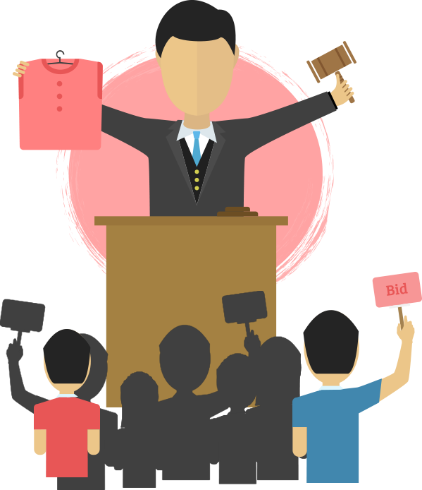 Shopify Auction - Auction Clipart (599x694), Png Download
