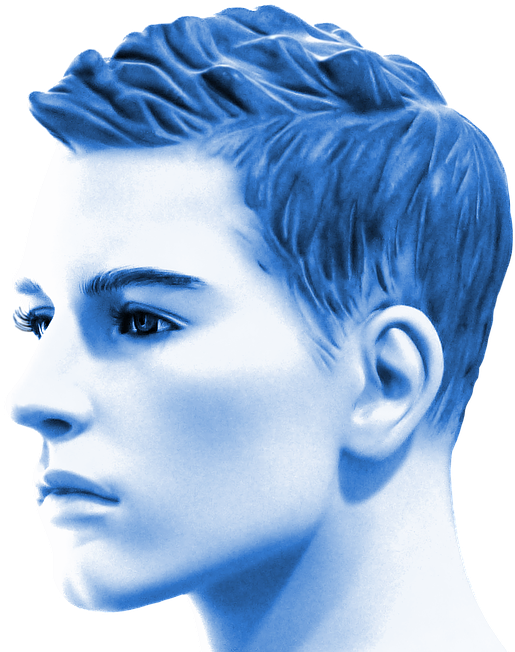 Man, Portrait, Human, Face, Head, Male, Blue, Avatar - Face Artificial Intelligence Mind Clipart Silou Futuristic (723x720), Png Download