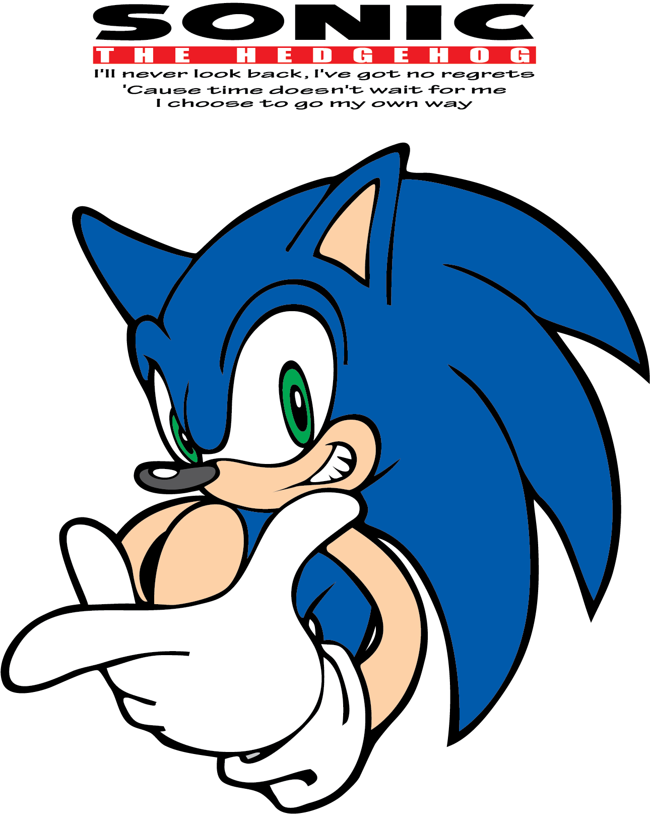 Sonic Flat Icon - Sonic The Hedgehog (1487x1715), Png Download