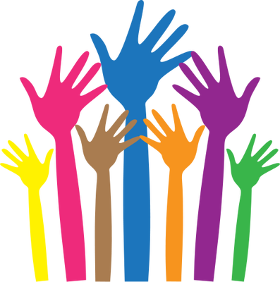 Volunteer Icon - Students Raising Hands Clipart (397x400), Png Download