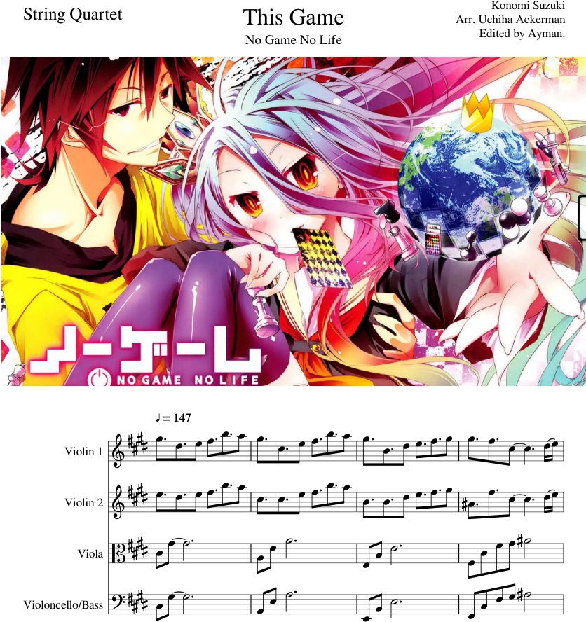 This Game Sheet Music Composed By Konomi Suzuki Arr - No Game No Life What I Expected (850x1100), Png Download