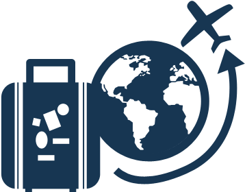 Travel Tourism Icon For Webpage - World Map (445x300), Png Download