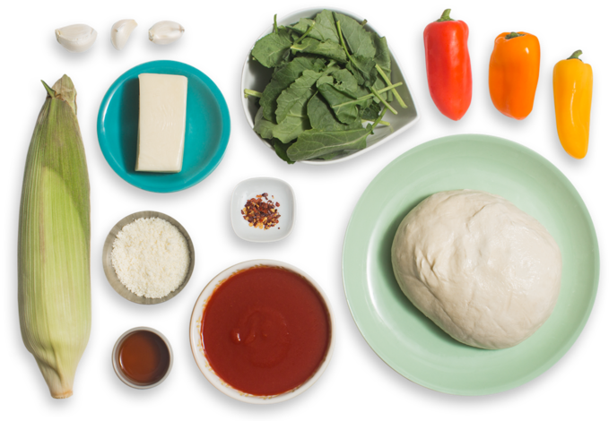 Sweet Corn & Tinkerbell Pepper Pizza With Fontina Cheese - Dish (700x477), Png Download