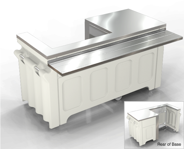 Large Deluxe Cashier Stand, Locking Cash Drawer On - Buffet (600x600), Png Download