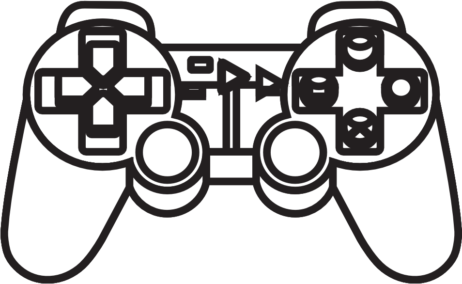 Drawn Controller Black And White - Playstation Controller Black And White (999x999), Png Download