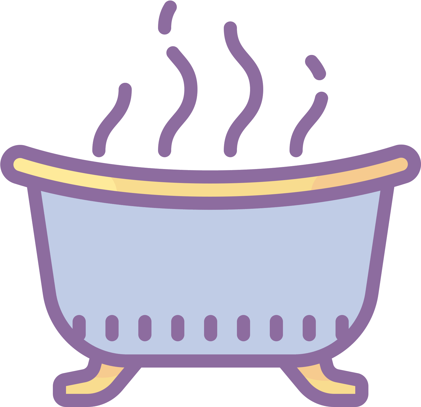 The Icon Is A Depiction Of A Bathtub Filled With Hot - Bathtub (1600x1600), Png Download