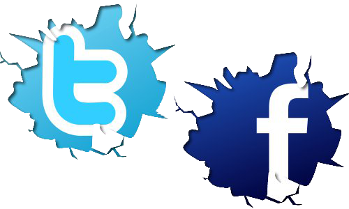 Twitter Facebook Icon Png - Slogan Do Facebook Png (500x300), Png Download