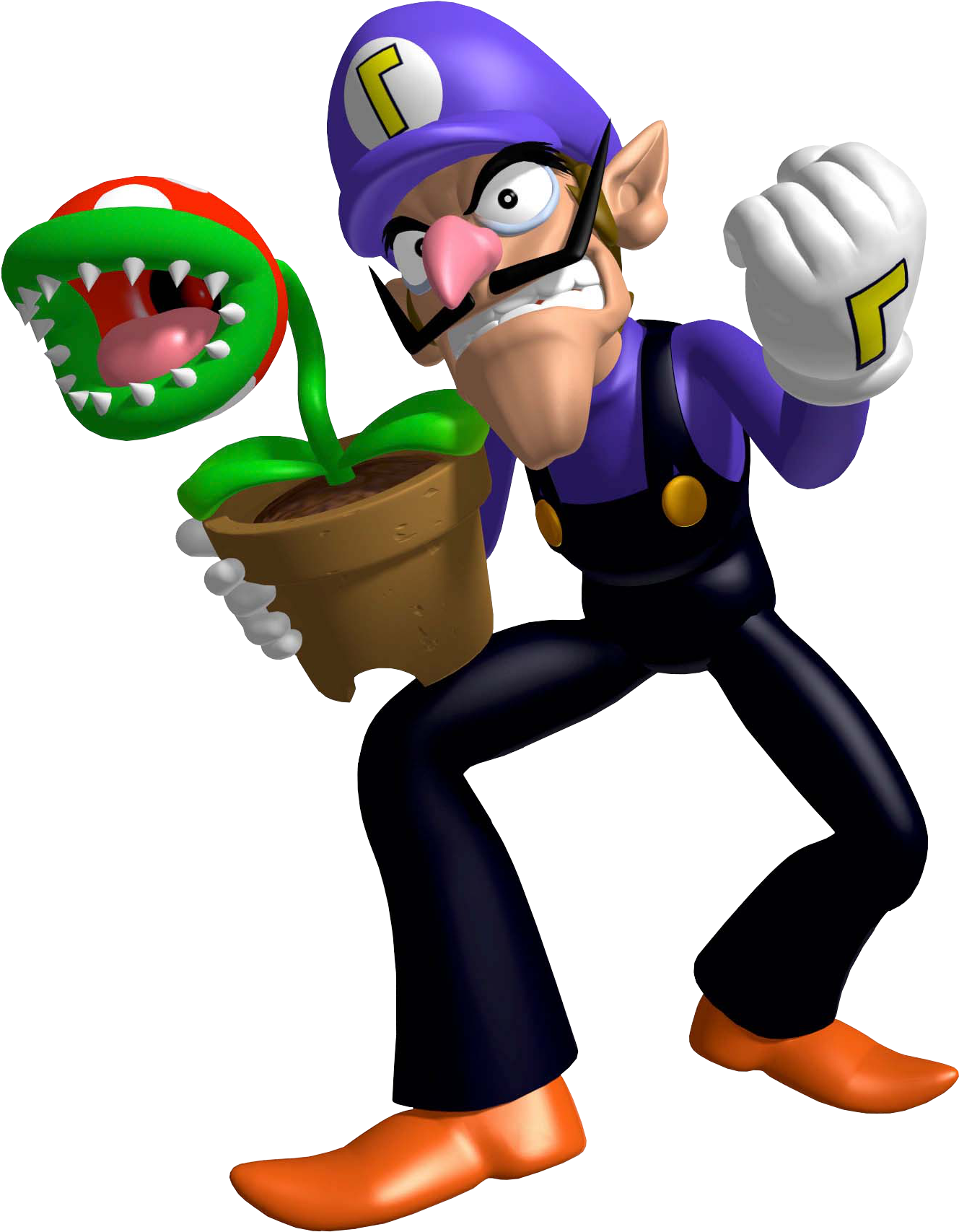 Waluigi 0 - Super Smash Bros Ultimate Piranha Plant (1700x1814), Png Download