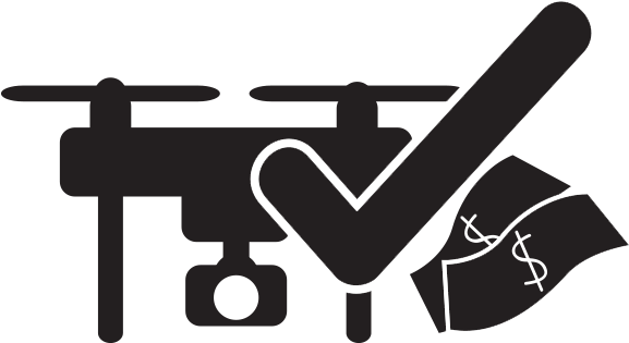 Drone Icon Design Free Paid Money Earn Commerical Advert - Unmanned Aerial Vehicle (700x700), Png Download