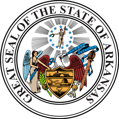 Arkansas State Seal - State Seal For Arkansas (396x396), Png Download