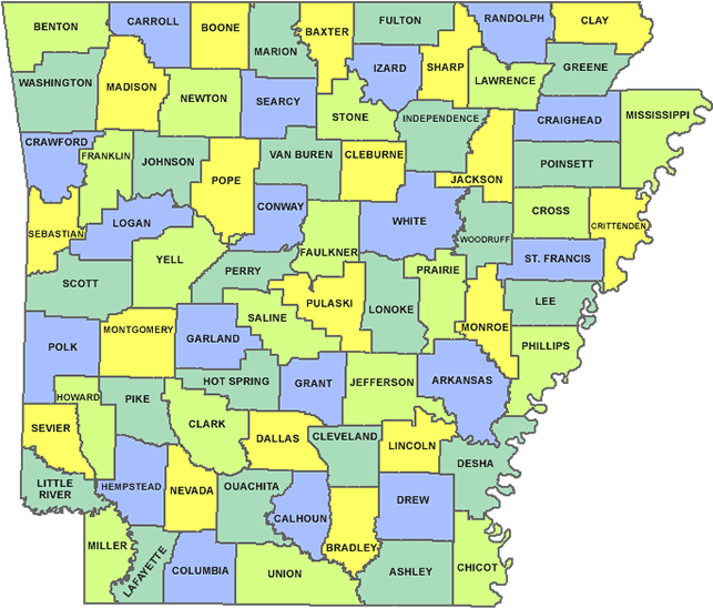 Arkansas Hot Dog Cart Licensing County State Rules - Arkansas County Map (670x582), Png Download