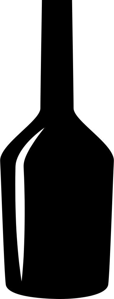 Black Wine Bottle Glass Shape (376x980), Png Download