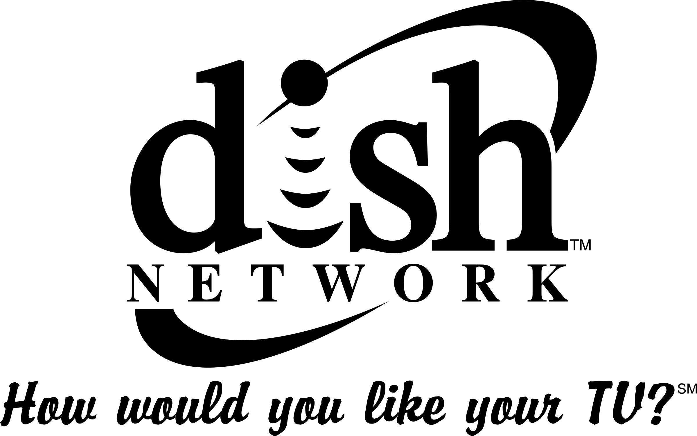 Dish Network Logo Black And White - Dish Network Icon (2400x1504), Png Download