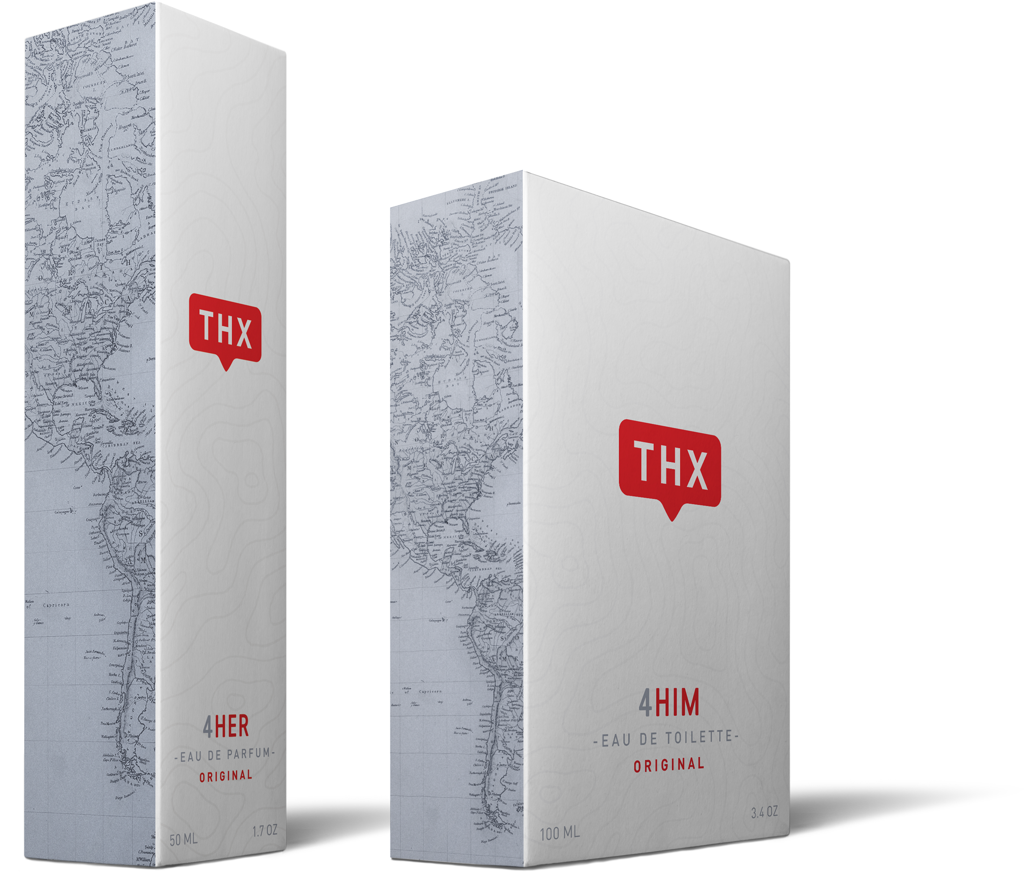 Original Fragrances "4him" And "4her" From The Thx - Box (2403x2000), Png Download