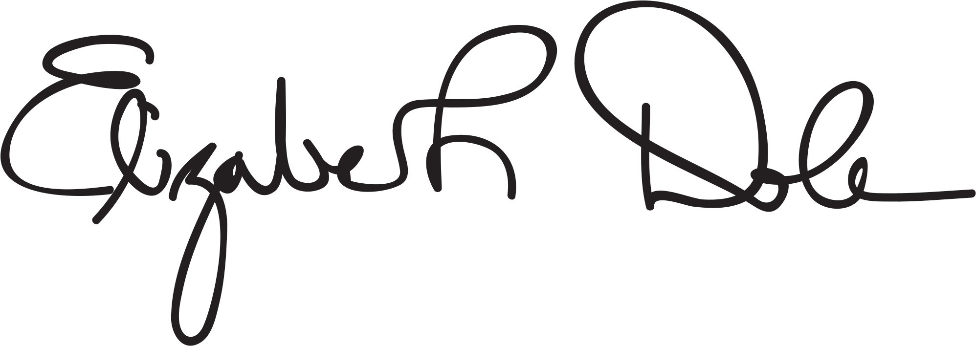 Open - Elizabeth Dole Signature (2000x715), Png Download