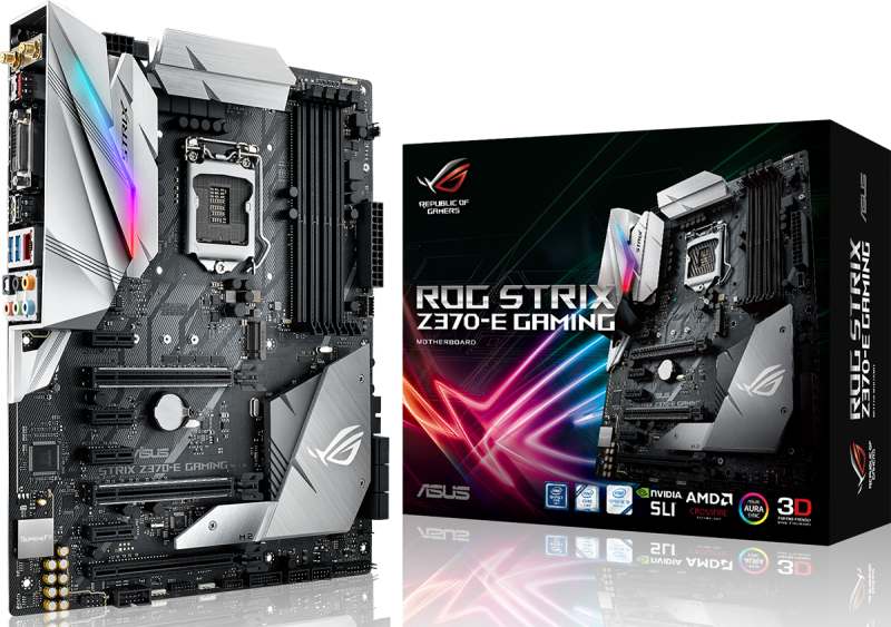 Asus Rog Strix Z370-e Intel Z370 Ddr4 Atx Motherboard - Asus Rog Strix Z370-e Gaming With Intel Z370 Atx Motherboard (800x563), Png Download