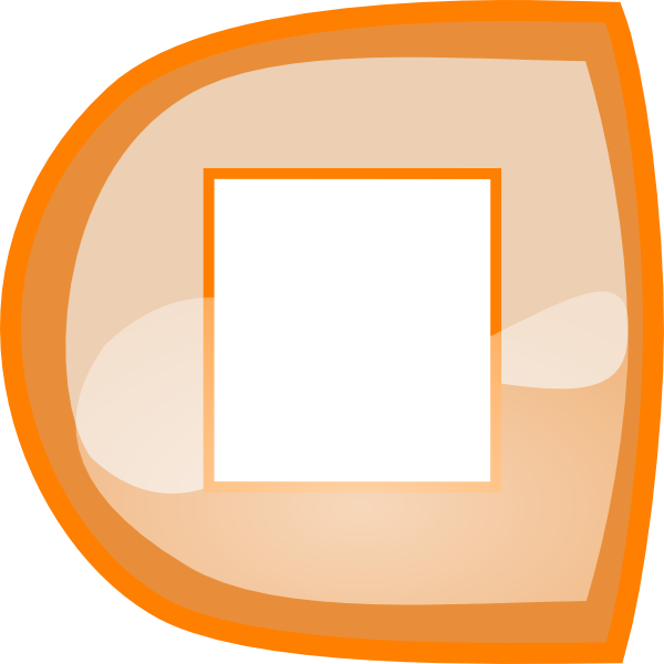 Orange Stop Button Svg Clip Arts 600 X 600 Px (600x600), Png Download