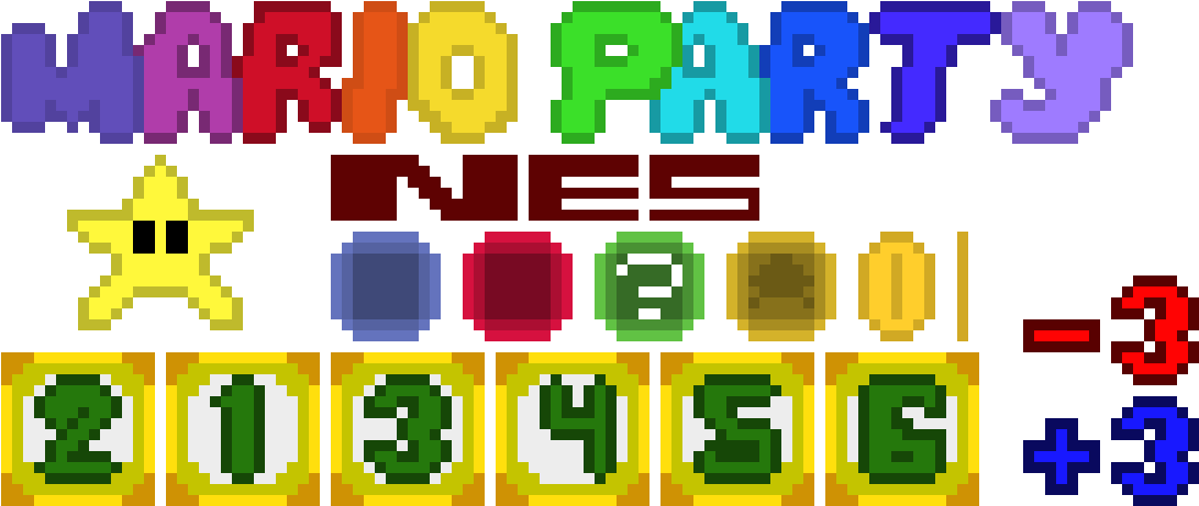 Mario Party Nes Misc - Mario Party Pixel Art (1120x470), Png Download