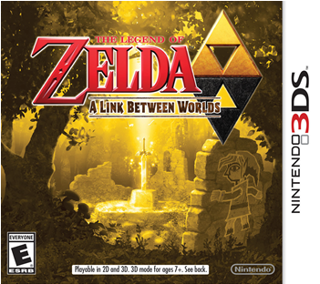 Legend Of Zelda, The - Legend Of Zelda: A Link Between Worlds - Nintendo 3ds (350x438), Png Download