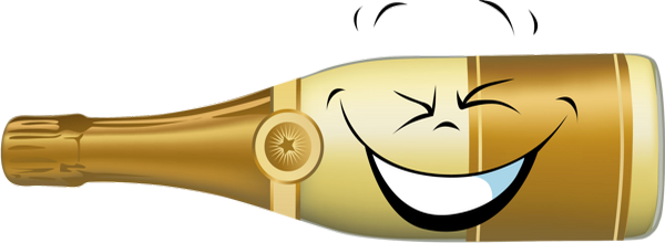 Bouteille De Champagne En Dessin (600x220), Png Download