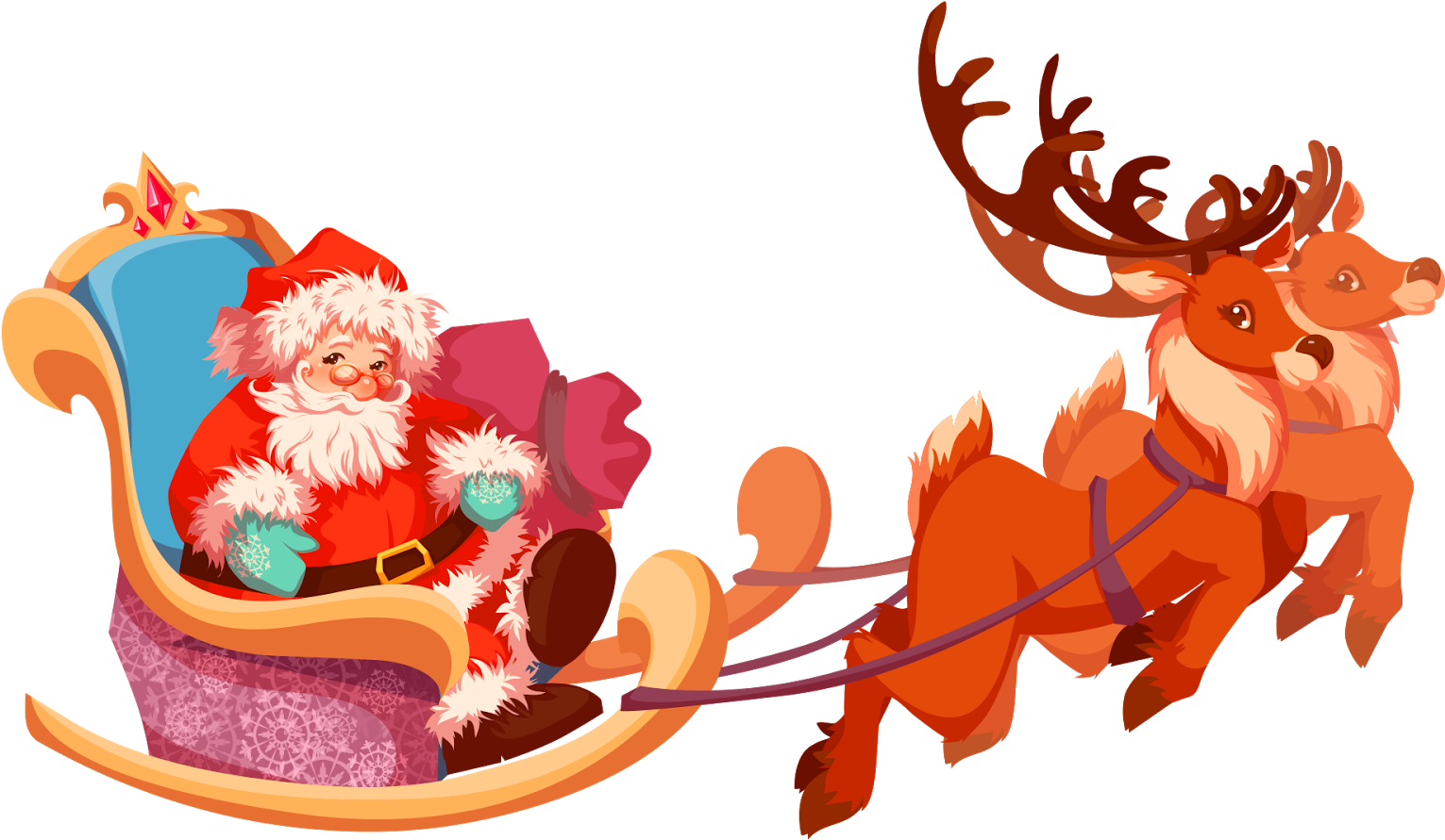 Esta Ocasión, Un Santa Claus En Con Transparencia Listo - Trineo De Santa .png (1600x900), Png Download