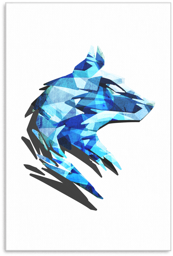 Geometric Wolf Artwork Canvas Art Print - Geometric Wolf Art (1024x1024), Png Download