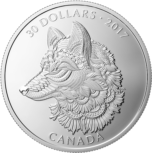 Pure Silver Coin - Wolf Coin (570x570), Png Download