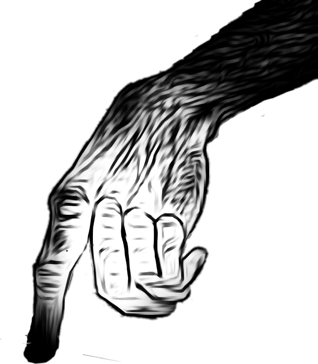 Zombie Ape Hand Scary Creepy Point Finger Cool Awesome - Hand (1024x1171), Png Download