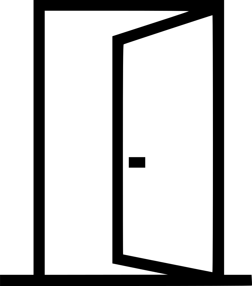 Door Entrance Opened Outside Comments - Icon (864x980), Png Download