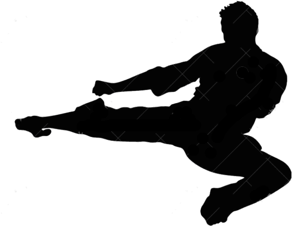 Welcome To Sidekick”s Where We Specialize In Self Defense - Flying Side Kick Outline (640x493), Png Download