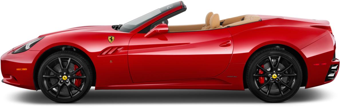 Convertible Ferrari Png Image - Ferrari California Side View (1360x903), Png Download